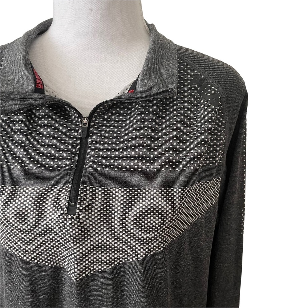 Fila Sports Running Fitted Heather Grey Polka Dot 1/4 Zip Pullover Men's Medium - Picture 3 of 6